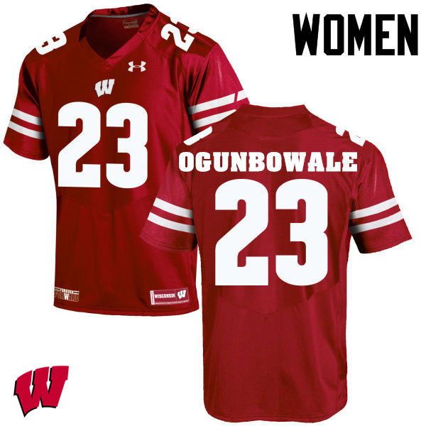 Wisconsin Badgers Women's #23 Dare Ogunbowale NCAA Under Armour Authentic Red College Stitched Football Jersey IV40F43HL